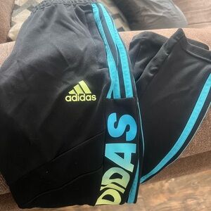 Adidas Kids Black and Blue track pants